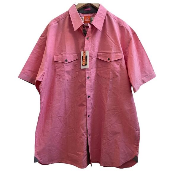 Free Planet Men's Deep Sea Coral Button Up Shirt Size 2X Resort Wear Beach - Picture 10 of 10